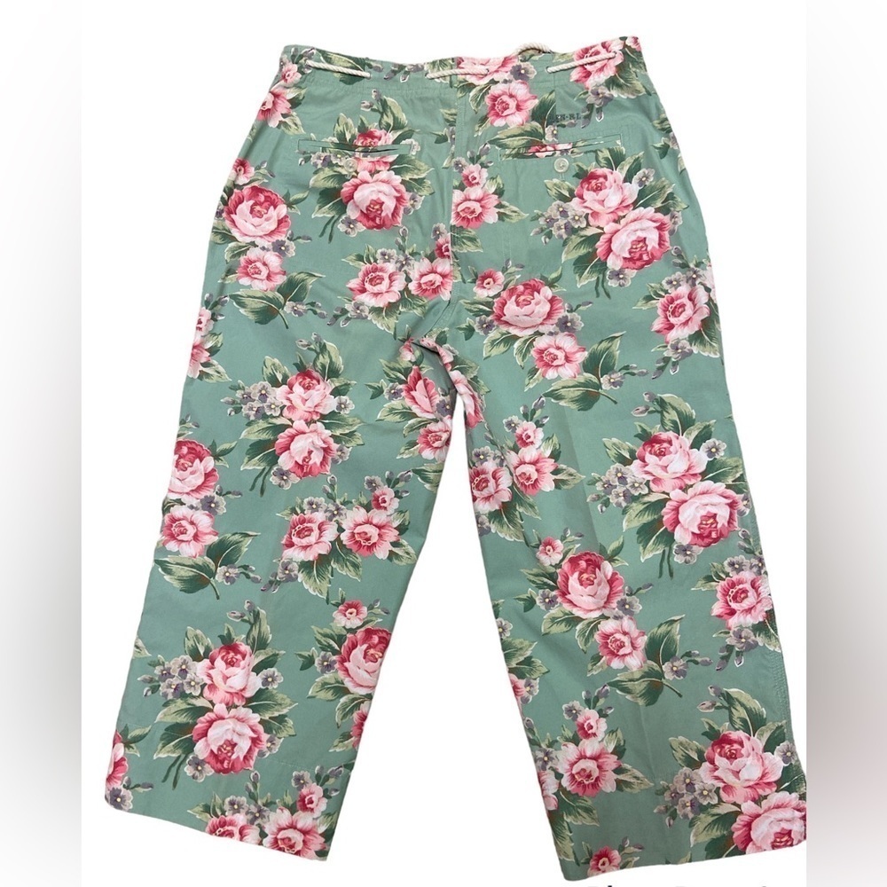 Lauren Ralph Lauren Mint Green Floral Cropped Pants - Picture 2 of 13